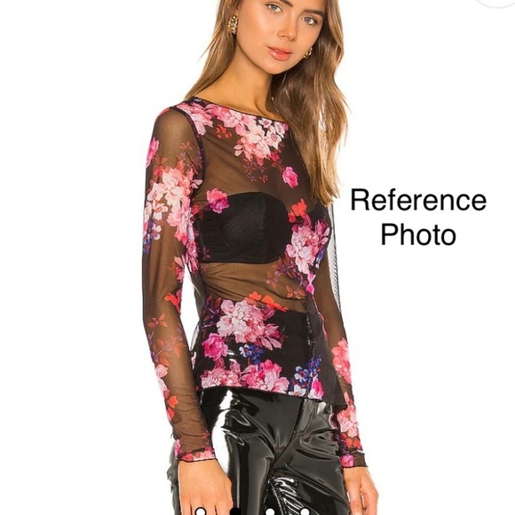 TMG New York Sheer Mesh Printed Top - Picture 4 of 9